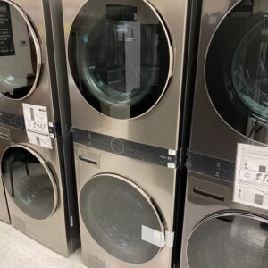 LG WashTower Stacked SMART Laundry Center 4.5 Cu.Ft. Front Load Washer & 7.4 Cu.Ft. Electric Dryer in Graphite Steel