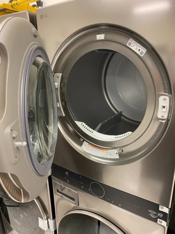 LG WashTower Stacked SMART Laundry Center 4.5 Cu.Ft. Front Load Washer & 7.4 Cu.Ft. Electric Dryer in Graphite Steel