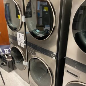 LG WashTower Stacked SMART Laundry Center 4.5 Cu.Ft. Front Load Washer & 7.4 Cu.Ft. Electric Dryer in Graphite Steel