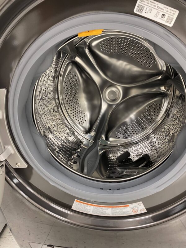 LG 4.5 Cu. Ft. Stackable SMART Front Load Washer in Black Steel with Steam and TurboWash360 Technology