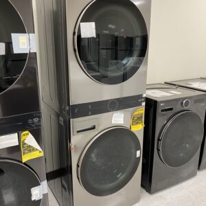 LG WashTower Stacked SMART Laundry Center 4.5 Cu.Ft. Front Load Washer & 7.4 Cu.Ft. Electric Dryer in Graphite Steel