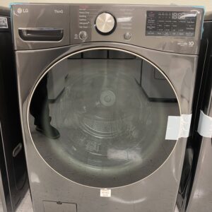 LG 4.5 Cu. Ft. Stackable SMART Front Load Washer in Black Steel with Steam and TurboWash360 Technology