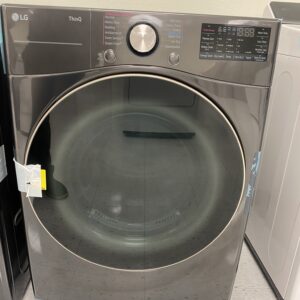 LG 7.4 Cu. Ft. Vented SMART Stackable Electric Dryer in Black Steel with TurboSteam and Sensor Dry Technology
