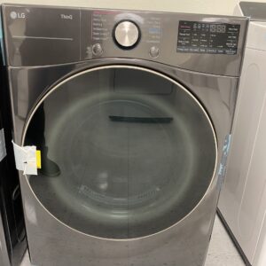 LG 7.4 Cu. Ft. Vented SMART Stackable Electric Dryer in Black Steel with TurboSteam and Sensor Dry Technology