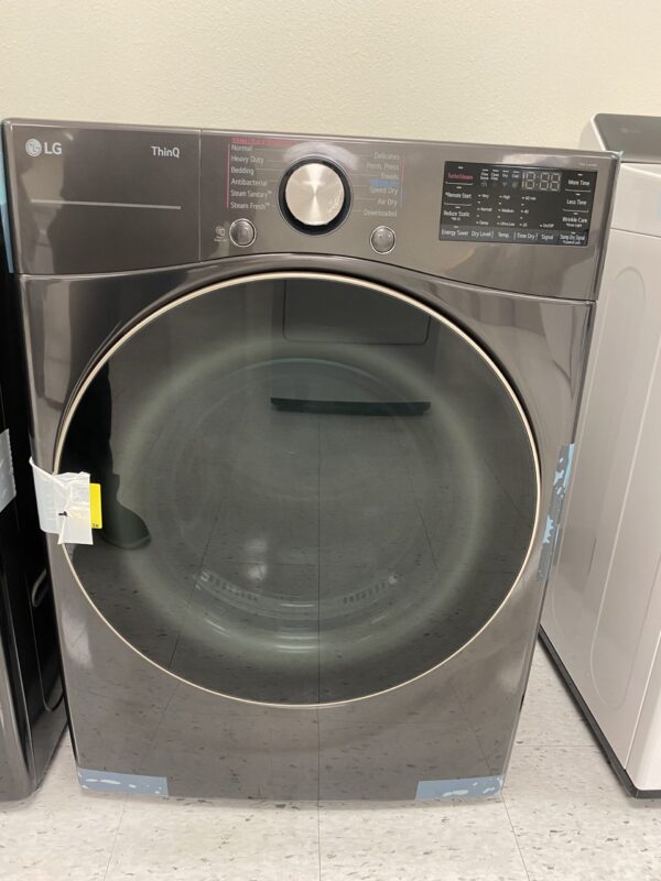 IMG_0271 LG 7.4 Cu. Ft. Vented SMART Stackable Electric Dryer in Black Steel with TurboSteam and Sensor Dry Technology