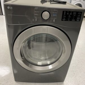 LG 7.4 cu. ft. Vented Stackable Electric Dryer in Middle Black with Sensor Dry Technology