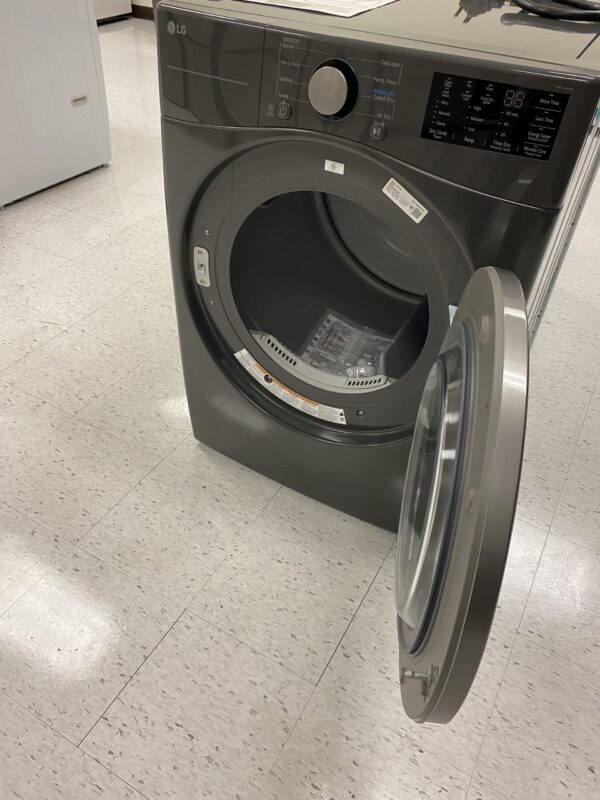 LG 7.4 cu. ft. Vented Stackable Electric Dryer in Middle Black with Sensor Dry Technology