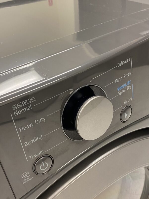 LG 7.4 cu. ft. Vented Stackable Electric Dryer in Middle Black with Sensor Dry Technology