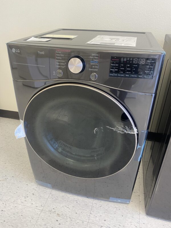 LG 7.4 Cu. Ft. Vented SMART Stackable Electric Dryer in Black Steel with TurboSteam and Sensor Dry Technology