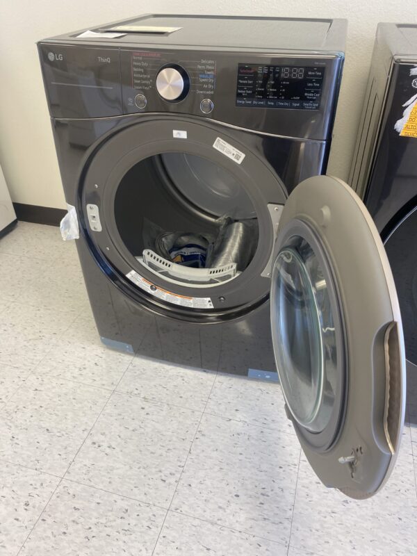 LG 7.4 Cu. Ft. Vented SMART Stackable Electric Dryer in Black Steel with TurboSteam and Sensor Dry Technology