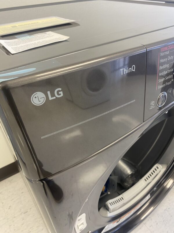 LG 7.4 Cu. Ft. Vented SMART Stackable Electric Dryer in Black Steel with TurboSteam and Sensor Dry Technology