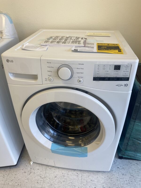 IMG_0433 LG 4.5 Cu. Ft. Stackable Front Load Washer in White with Coldwash Technology