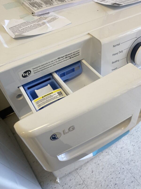 IMG_0436 LG 4.5 Cu. Ft. Stackable Front Load Washer in White with Coldwash Technology