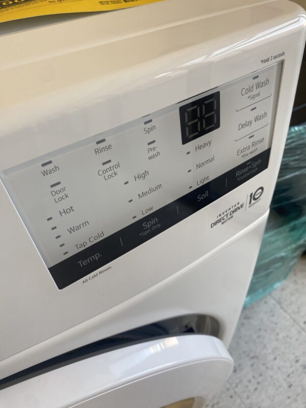 IMG_0438 LG 4.5 Cu. Ft. Stackable Front Load Washer in White with Coldwash Technology