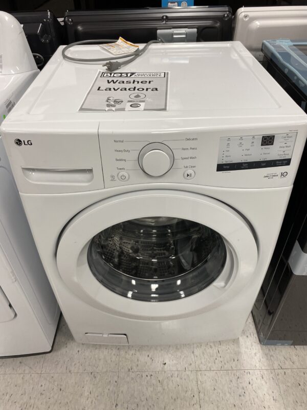 LG 4.5 Cu. Ft. Stackable Front Load Washer in White with Coldwash Technology