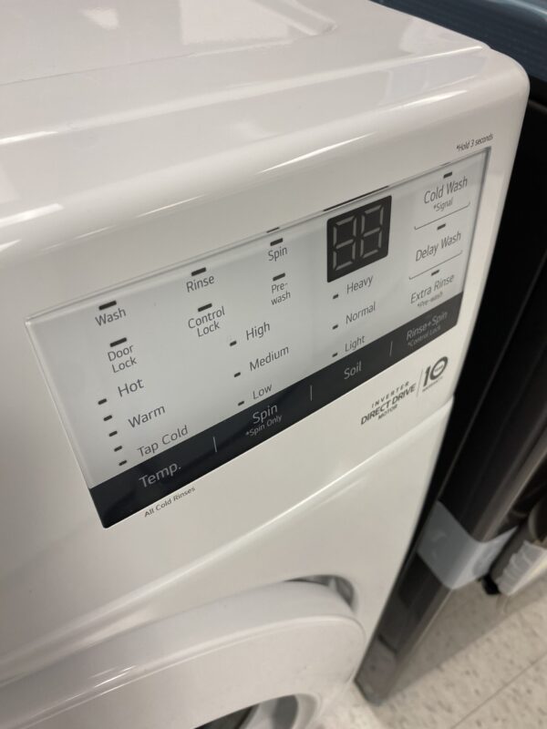 LG 4.5 Cu. Ft. Stackable Front Load Washer in White with Coldwash Technology