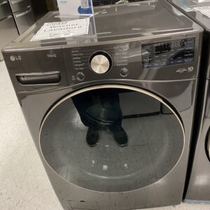 LG 4.5 Cu. Ft. Stackable SMART Front Load Washer in Black Steel with Steam and TurboWash360 Technology