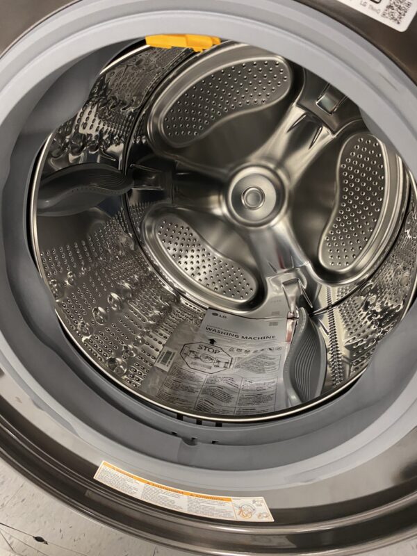 IMG_1006 LG 4.5 Cu. Ft. Stackable SMART Front Load Washer in Black Steel with Steam and TurboWash360 Technology