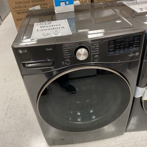 LG 4.5 Cu. Ft. Stackable SMART Front Load Washer in Black Steel with Steam and TurboWash360 Technology