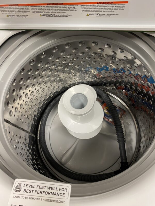 GE 4.3 cu. ft. Top Load Washer in White with Dual Action Agitator and Cold Plus, Sanitize with Oxi