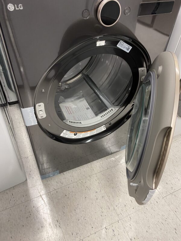 LG 7.4 cu. ft. Vented Stackable SMART Electric Dryer in Black Steel with TurboSteam and AI Sensor Dry Technology