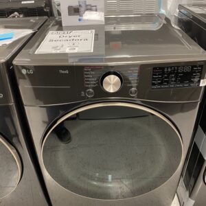 LG 7.4 Cu. Ft. Vented SMART Stackable Electric Dryer in Black Steel with TurboSteam and Sensor Dry Technology