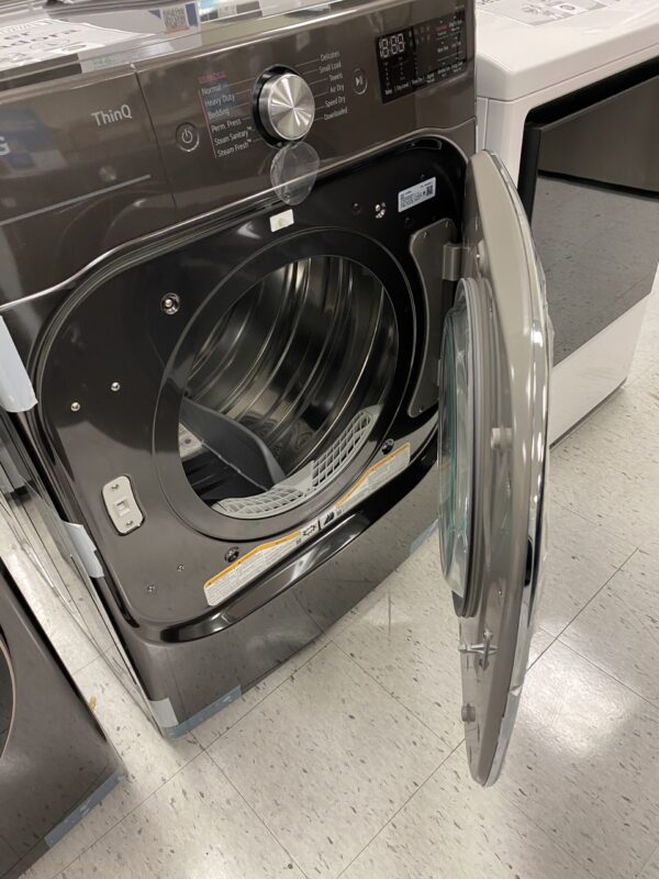 LG 9.0 cu. ft. Vented SMART Stackable Electric Dryer in Black Steel with TurboSteam and Sensor Dry Technology