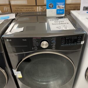 LG 7.4 Cu. Ft. Vented SMART Stackable Electric Dryer in Black Steel with TurboSteam and Sensor Dry Technology