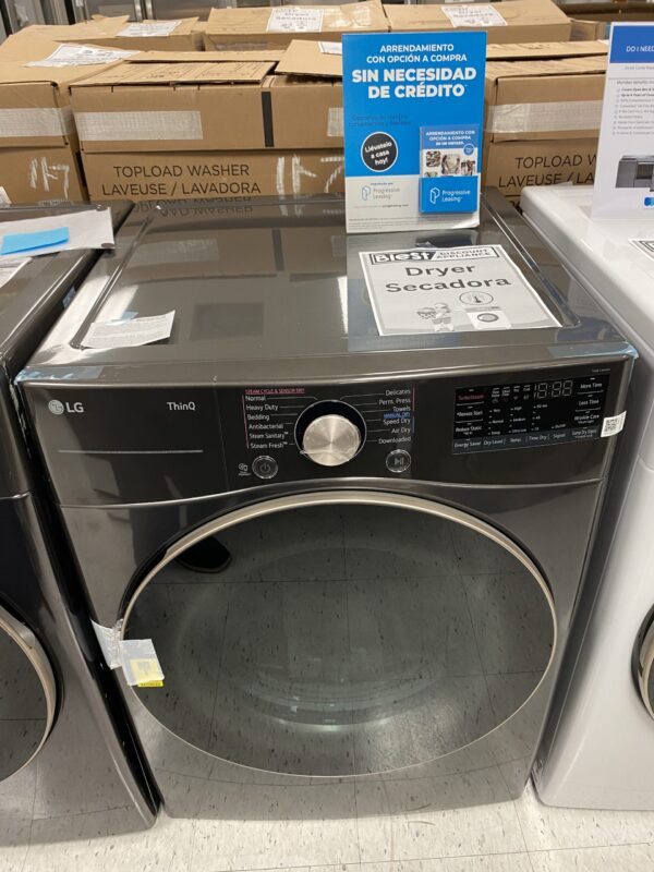 LG 7.4 Cu. Ft. Vented SMART Stackable Electric Dryer in Black Steel with TurboSteam and Sensor Dry Technology