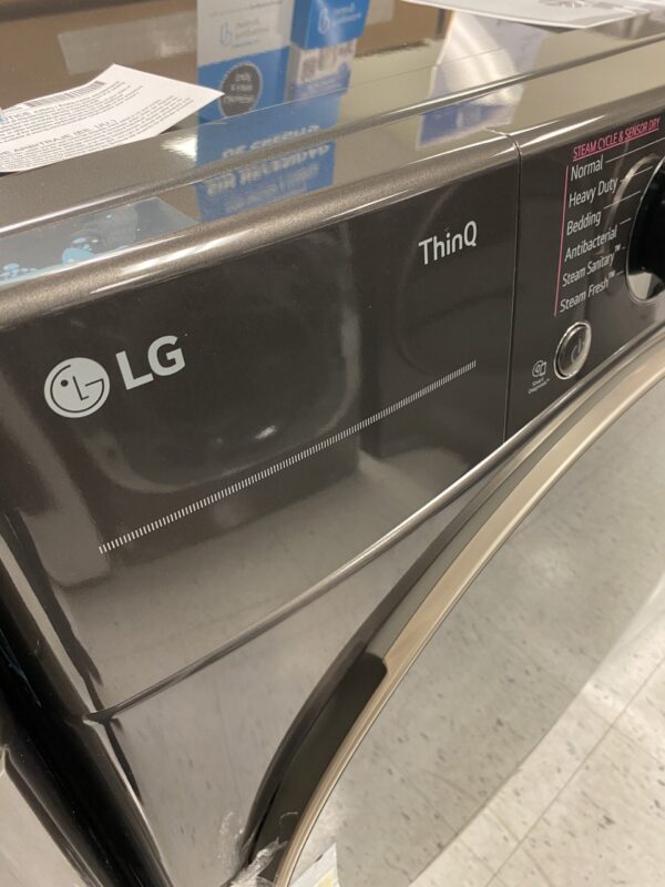 LG 7.4 Cu. Ft. Vented SMART Stackable Electric Dryer in Black Steel with TurboSteam and Sensor Dry Technology