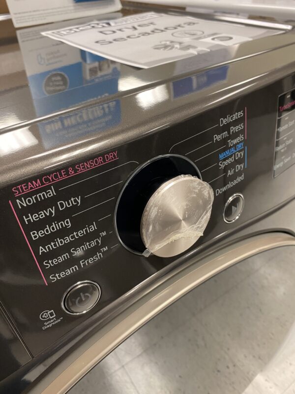 LG 7.4 Cu. Ft. Vented SMART Stackable Electric Dryer in Black Steel with TurboSteam and Sensor Dry Technology