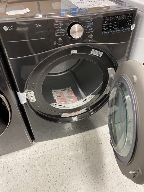 LG 7.4 Cu. Ft. Vented SMART Stackable Electric Dryer in Black Steel with TurboSteam and Sensor Dry Technology