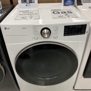 LG 7.4 Cu. Ft. Vented SMART Stackable Gas Dryer in White with TurboSteam and Sensor Dry Technology