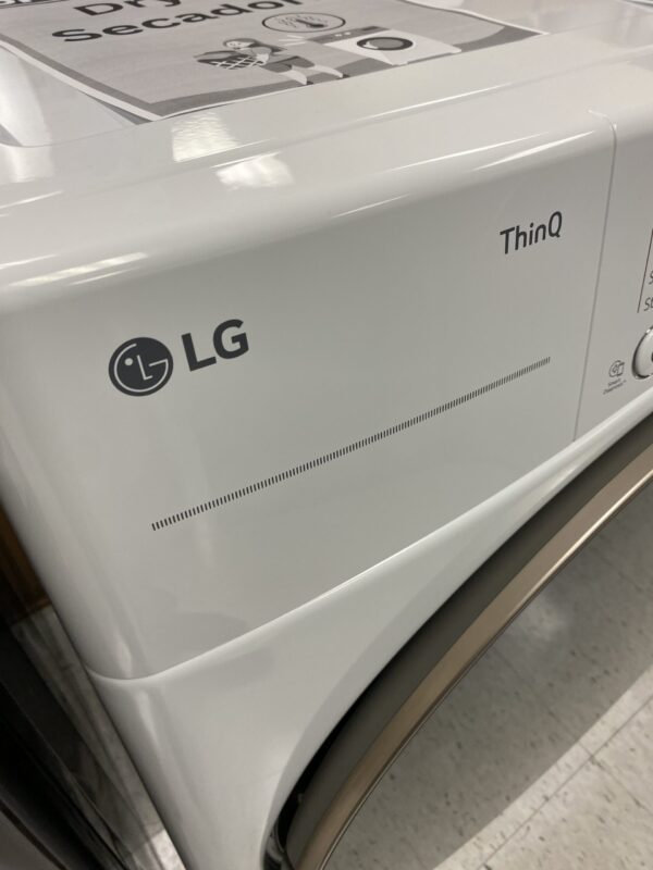LG 7.4 Cu. Ft. Vented SMART Stackable Gas Dryer in White with TurboSteam and Sensor Dry Technology