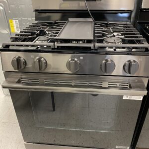 LG 30 in., 6.3 cu. ft. Free-Standing Single Oven Gas Range with 5 Burner ProBake Convection in Black Stainless Steel