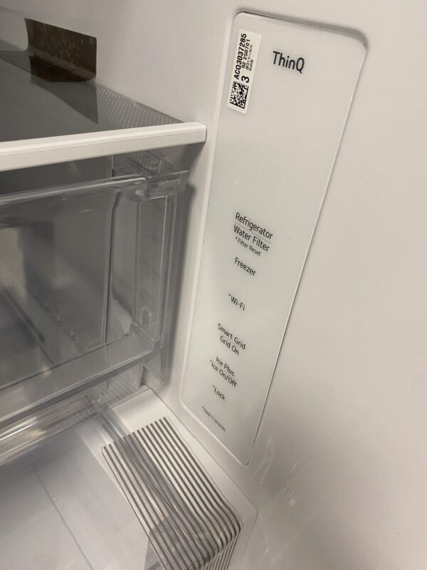 LG 33 in. W. 25 cu. ft. Smart 3-Door French Door Refrigerator Standard Depth MAX in PrintProof Stainless Steel