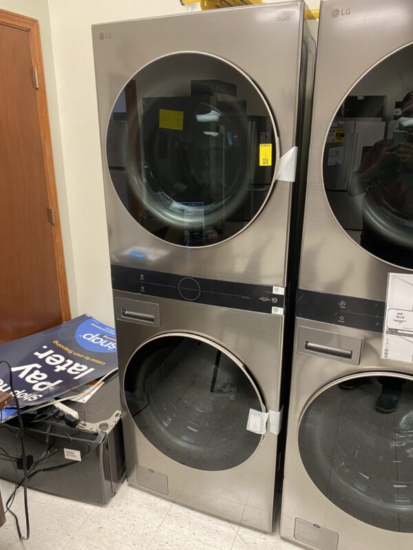 LG WashTower Stacked SMART Laundry Center 4.5 Cu.Ft. Front Load Washer & 7.4 Cu.Ft. Electric Dryer in Graphite Steel
