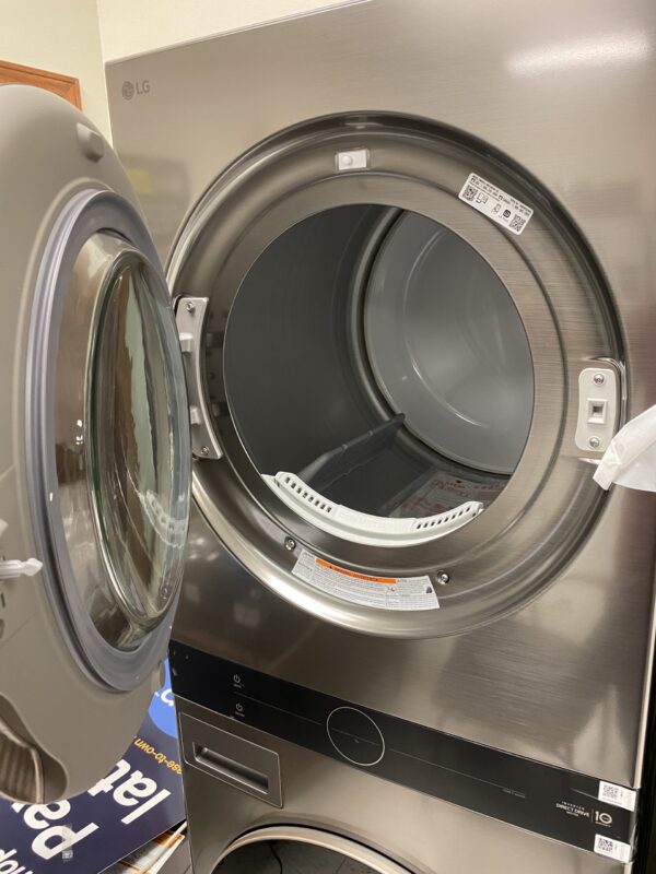 LG WashTower Stacked SMART Laundry Center 4.5 Cu.Ft. Front Load Washer & 7.4 Cu.Ft. Electric Dryer in Graphite Steel