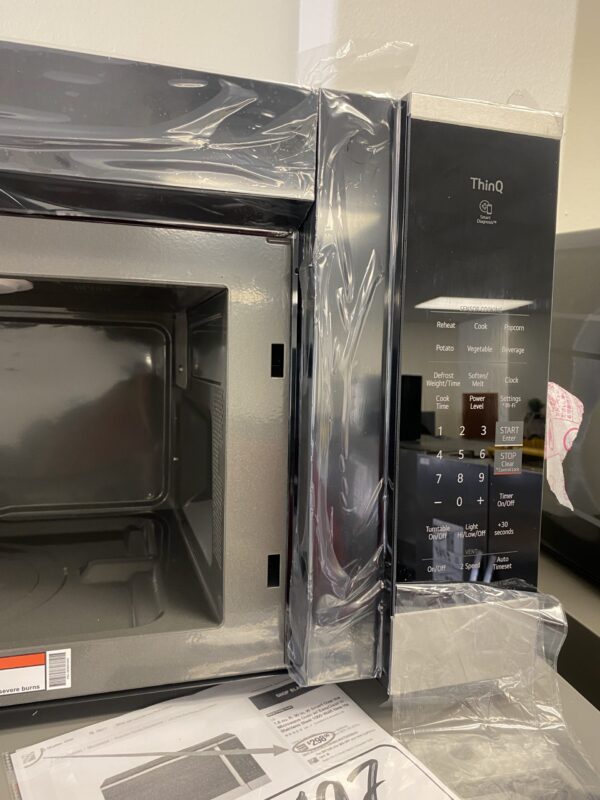 LG 1.8 cu. ft. 30 in. W Smart Over the Range Microwave Oven w/ EasyClean in PrintProof Stainless Steel 1000-Watt New Handle