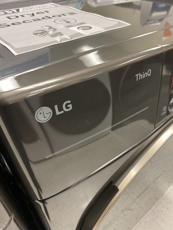 LG 7.4 Cu. Ft. Vented SMART Stackable Electric Dryer in Black Steel with TurboSteam and Sensor Dry Technology