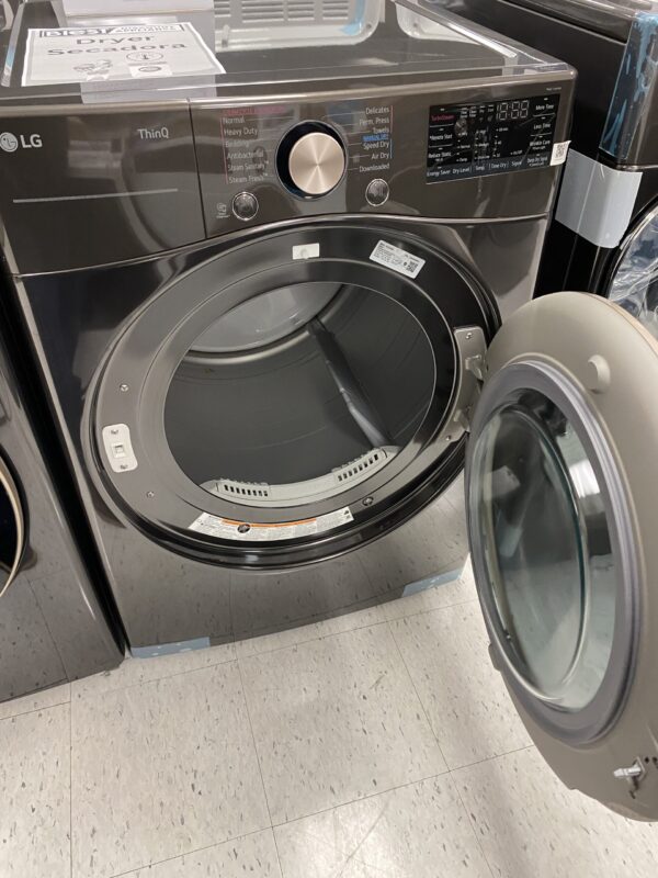 LG 7.4 Cu. Ft. Vented SMART Stackable Electric Dryer in Black Steel with TurboSteam and Sensor Dry Technology