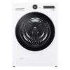 LG 5.0 cu. ft. Stackable Smart Front Load Washer washing lavadora clothes in White