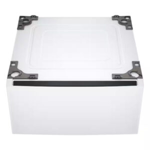 LG 27 in. Laundry Pedestal in White with Storage Drawer laundry storage base organizer