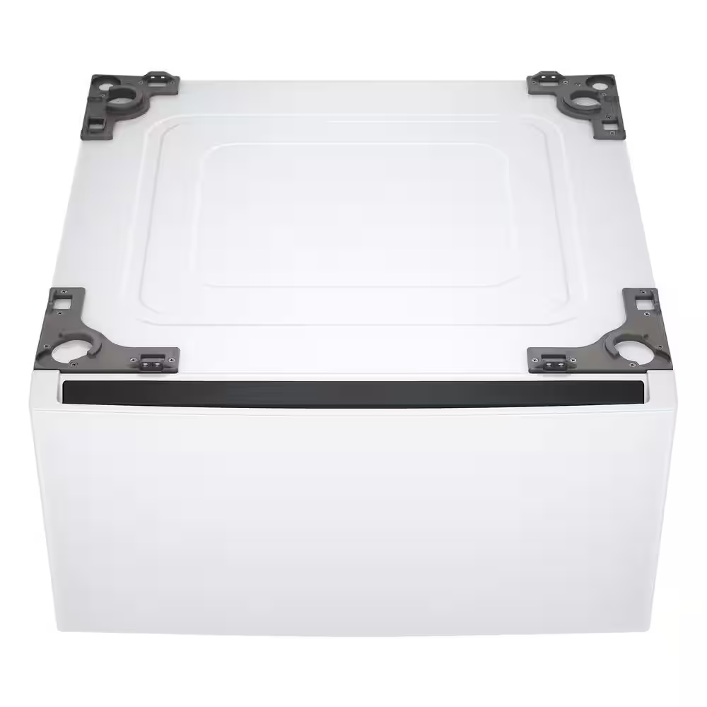 111 LG 27 in. Laundry Pedestal in White with Storage Drawer laundry storage base organizer