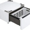 222 LG 27 in. Laundry Pedestal in White with Storage Drawer laundry storage base organizer