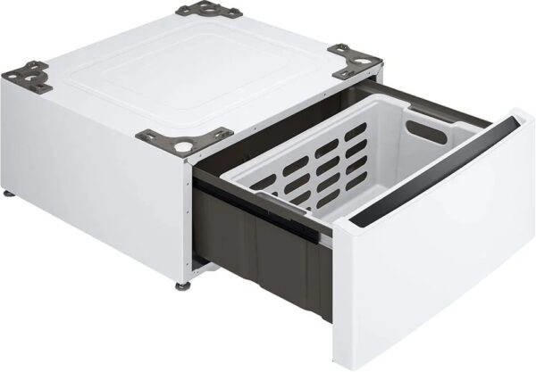 222 LG 27 in. Laundry Pedestal in White with Storage Drawer laundry storage base organizer