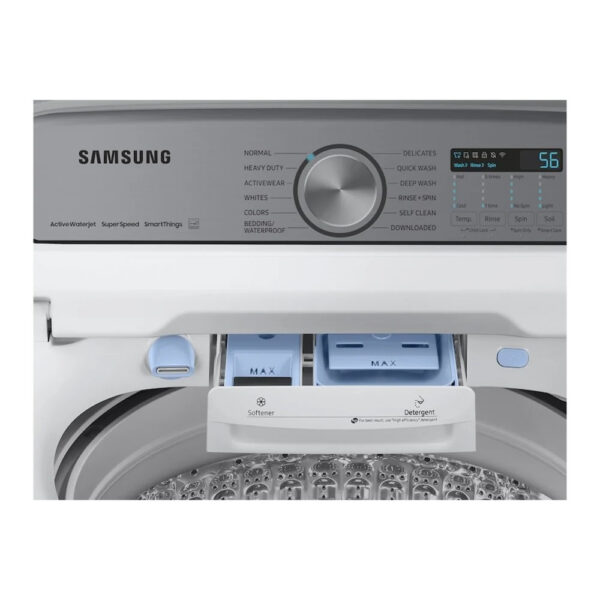 333 Samsung 5.2 cu. ft. High-Efficiency Smart Top Load Washer lavadora washing machine in White