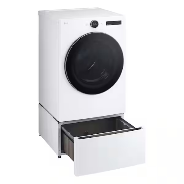 333 LG 27 in. Laundry Pedestal in White with Storage Drawer laundry storage base organizer