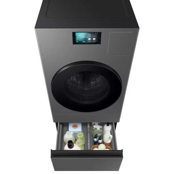 Samsung 27 in. Laundry Pedestal in Dark Steel with Storage Drawer for All In One lavasecadora
