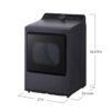 LG 7.3 cu ft Vented SMART Electric Dryer in Matte Black with TurboSteam dryer secadora ropa
